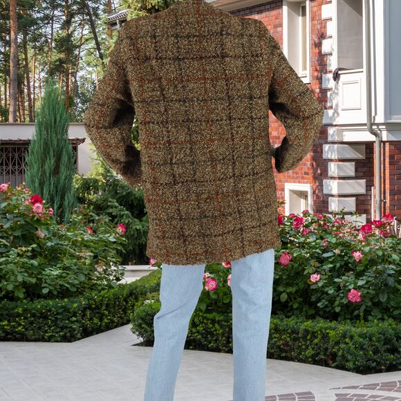 Checkered Wool Sweater Jacket - Picture 5 of 13